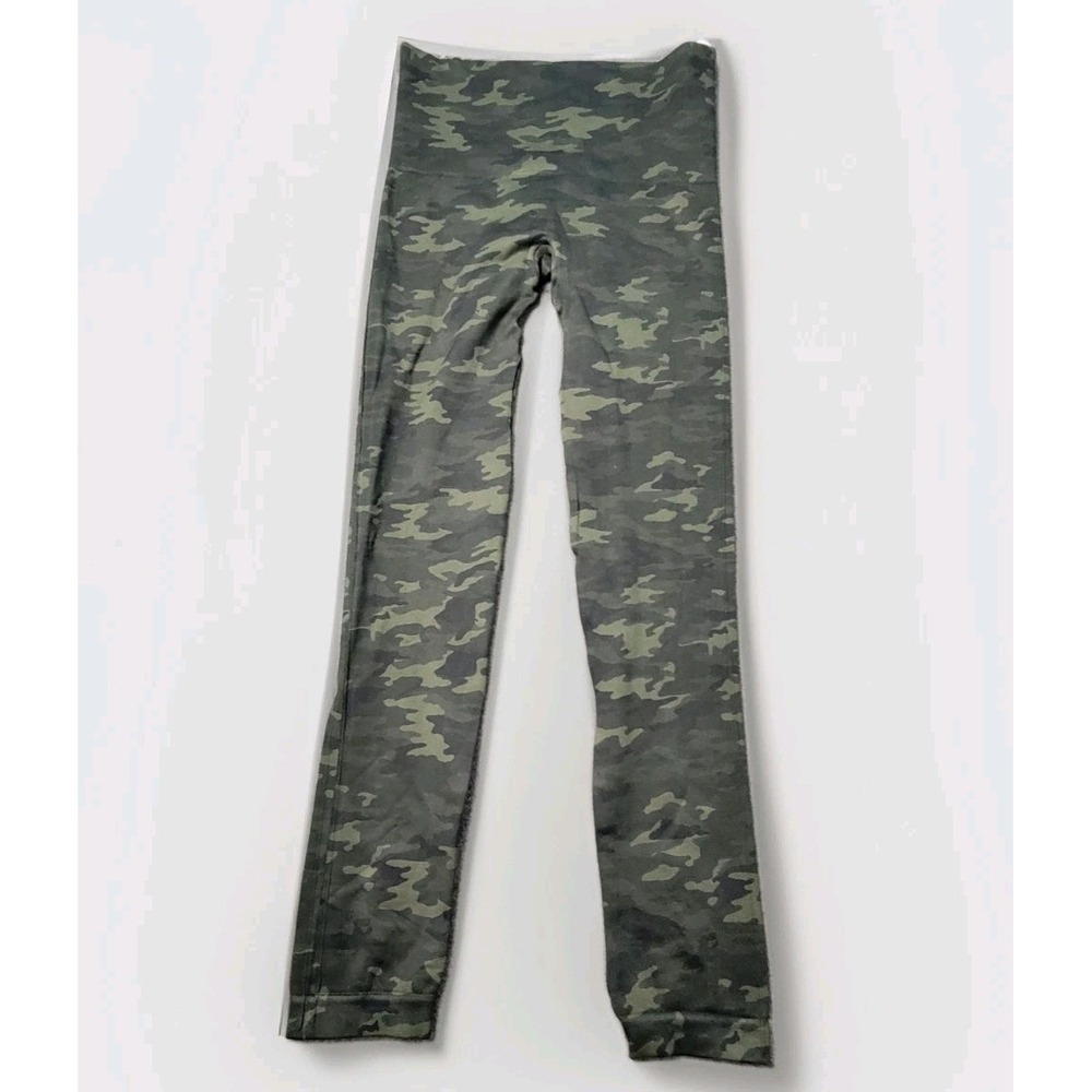 Spanx Women's Camo Leggings Green‎ High Rise Stretch Size M